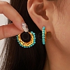 Synthetic Turquoise Stud Earrings PW-WGEDC02-03-2