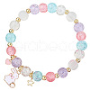 Easter Rabbit Crackle Glass Round Beaded Stretch Bracelets FS-WG32C26-03-1