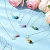 Gradient Color Gemstone Chip Pendant Necklaces NJEW-JN05073-2