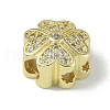 Rack Plating Brass Micro Pave Clear Cubic Zirconia Beads KK-A220-10G-2
