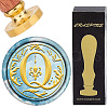 Brass Wax Seal Stamps with Wood Handle AJEW-WH0412-0250-1