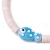 Flat Round Handmade Polymer Clay Heishi Beaded Stretch Bracelets BJEW-JB11715-03-3