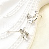 Brass Micro Pave Clear Cubic Zirconia Stud Earrings EJEW-M103-01P-3