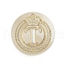 Golden Tone Crown Initial Wax Seal Brass Stamp Heads AJEW-A065-01T-1
