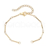 2Pcs 2 Colors 304 Stainless Steel Cuboid Bar Link Chain Bracelet Making AJEW-JB01319-2