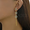 Exaggerated Stainless Steel Evil Eye Tassel Stud Earrings JC1062-3