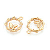 Brass Micro Pave Cubic Zirconia Pendants KK-N263-78C-G-2