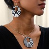 Bohemian Style Zebra Pattern Round Acrylic Pendant Necklace & Dangle Earring Sets FS-WG10A75-01-2