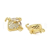 Brass Pave Clear Cubic Zirconia Fruit Connector Charms KK-Z109-01G-01-2