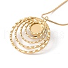 Natural Quartz Flat Round Pendant Necklace with 304 Stainless Steel Snake Chain NJEW-K244-06G-4