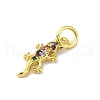 Real 18K Gold Plated Brass Pave Colorful Cubic Zirconia Pendants KK-M283-06D-02-2