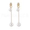 Double Shell Pearl Dangle Stud Earrings EJEW-TA00070-1