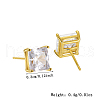 Elegant S925 Clear Cubic Zirconia Square Stud Earrings XG6248-2