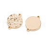 Brass Textured Connector Charms KK-K351-57C-G-2