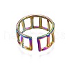 304 Stainless Steel Rectangle Cuff Ring RJEW-N038-086-3