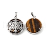 Natural Tiger Eye Pendants G-P498-04P-22-2