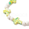 4Pcs 4 Colors Dyed Synthetic Turquoise Round Beads Stretch Bracelets for Women Men BJEW-JB11609-4