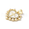 Brass Micro Pave Clear Cubic Zirconia Pendants KK-P294-16G-2