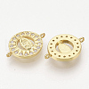 Brass Micro Pave Clear Cubic Zirconia Links connectors ZIRC-T012-63G-2
