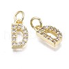 Brass Micro Pave Clear Cubic Zirconia Charms KK-N241-001-NR-6