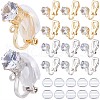 SOFPLATE 32Pcs 2 Colors Brass Clip-on Earring Findings KK-SP0001-25-1