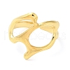 304 Stainless Steel Twist Hollow Open Cuff Ring for Women RJEW-I098-32G-2