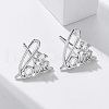 Brass Clear Cubic Zirconia Stud Earrings EJEW-Q014-10P-1