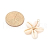 Natural Mixed Cowrie Shell Pendants PALLOY-JF03859-01-3