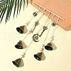 Iron Bell & Alloy Key/Sun/Moon Charm Hanging Ornaments HJEW-JM03431-2