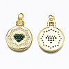 Brass Micro Pave Cubic Zirconia Pendants ZIRC-N039-148C-NF-2
