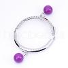 Iron Purse Frame Handle with Solid Color Acrylic Beads FIND-Q038P-D06-3