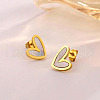 Heart Stainless Steel & Natural Shell Pendant Necklaces & Stud Earrings Sets FS-WG4CC15-02-3