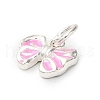 925 Sterling Silver Pearl Pink Enamel Charms STER-C014-01A-S-2