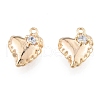 Brass Micro Pave Clear Cubic Zirconia Charms KK-N216-584LG-2