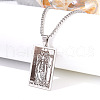 Retro Hip-hop 304 Stainless Steel Tarot Pendant Necklaces for Men FS-WGEC43A-05-1