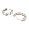 Brass Micro Pave Cubic Zirconia Hoop Earrings EJEW-D078-12P-2