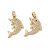 Brass Micro Pave Cubic Zirconia Pendant KK-E068-VC053-2