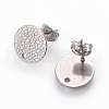 Non-Tarnish 304 Stainless Steel Stud Earring Findings X-STAS-O119-15C-P-1