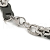 Two Tone 304 Stainless Steel Oval Link Chain Bracelet BJEW-B078-45BP-3