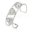 Non-Tarnish 304 Stainless Steel Wide Textured Open Cuff Bangles BJEW-Q348-05P-04-1