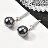 925 Sterling Silver Clear Cubic Zirconia Round Dangle Earrings EJEW-L300-07P-2