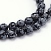 Natural Snowflake Obsidian Round Bead Strands X-G-J303-09-6mm-3