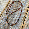 Round Synthetic Turquoise & Glass Seed Beaded Necklaces fow Men FS-WGBCB06-01-3