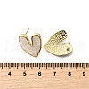 Heart Brass Stud Earrings EJEW-V011-07G-03-5