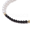 Natural Black Onyx Braided Beaded Bracelets BJEW-JB11668-02-3