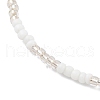 2 Styles Summer Natural Pearl & Round Glass Seed Beaded Stretch Anklets AJEW-AN00670-01-3
