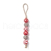 Wood Beads Pendant Decoraiton HJEW-JM02270-3
