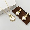 Brass Micro Pave Cubic Zirconia & Shell Jewelry Set FS-WG29B10-02-2
