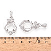 925 Sterling Silver Micro Pave Cubic Zirconia Pendants Claw Cabochon Settings STER-N016-49P-3