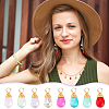 64Pcs 8 Color Copper Wired Glass Pendants PALLOY-AB00258-5